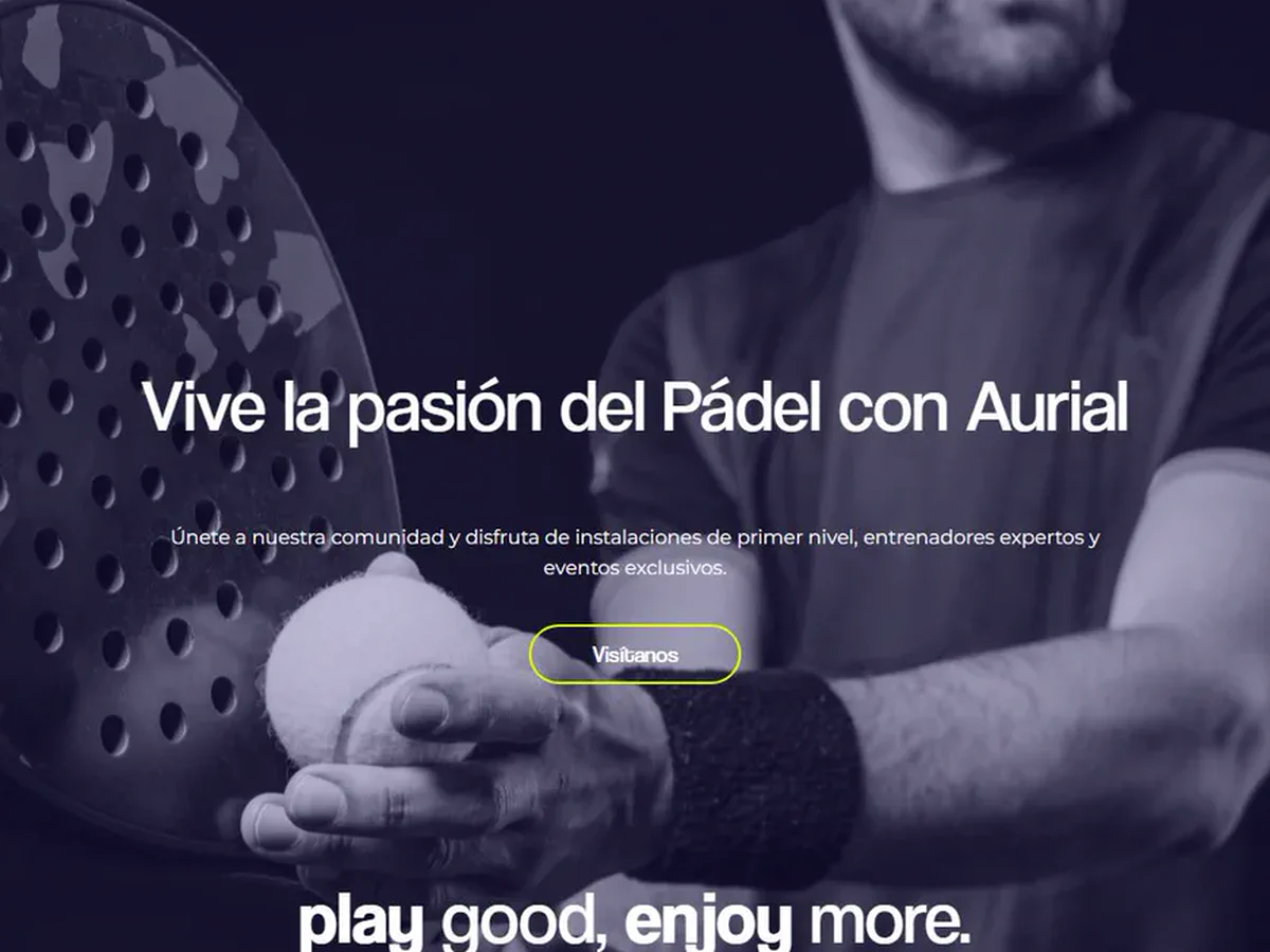 Portada de la web de Aurial Padel