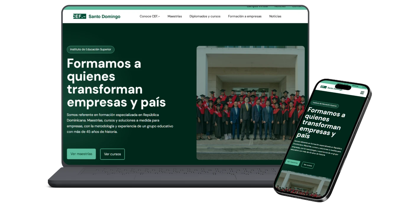 Nueva web de CEF Santo Domingo en ordenador y móvil