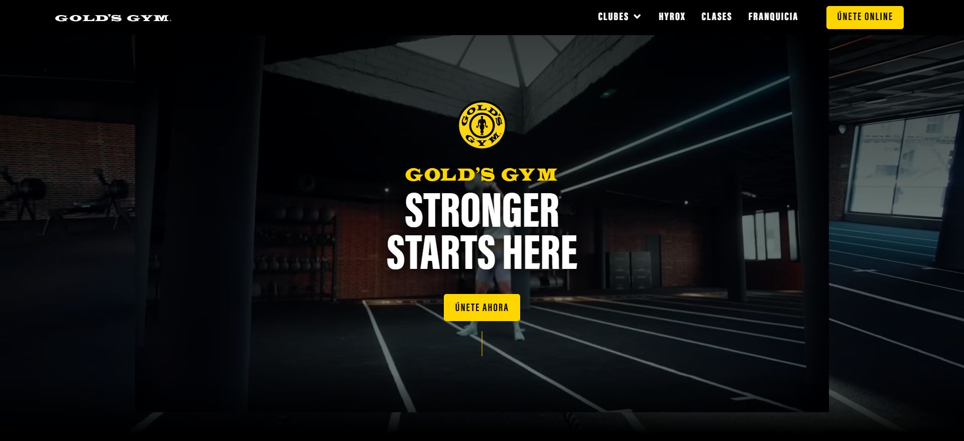 Portada de la web de Gold’s Gym España