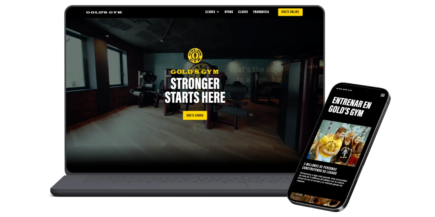 Web de Gold’s Gym España en ordenador y móvil
