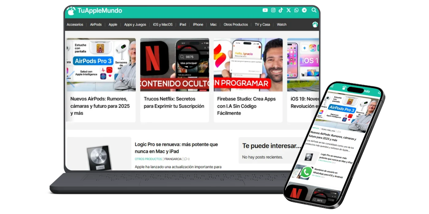 Diseño responsive de TuAppleMundo en ordenador y móvil